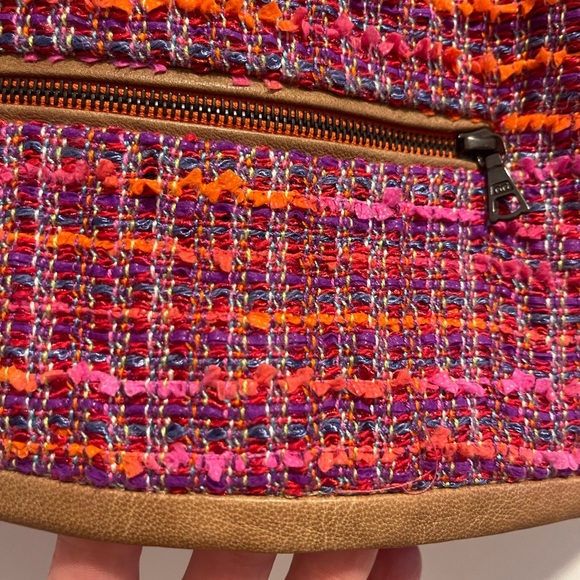 Yigal Azrouel Pink and Orange Blazer with Asymmetrical Zipper Leather Detail - Picture 2 of 5